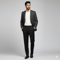 Trouser Fabric Reid & Taylor Super 140s Count 70%Wool Plain Color Black