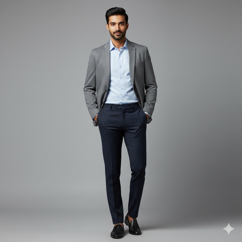 Trouser Fabric Canetti Italy Luxury 100s Wool Blended Lining Colour Midnight Blue