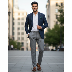 Trouser Fabric Canetti Italy Luxury 100s Wool Blended Broad Lining Colour Grandma Grey