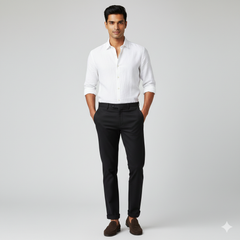 Trouser Fabric Canetti Italy Luxury 100s Wool Blended Plain Colour Black