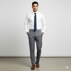 Trouser Fabric Raymond Poly Viscose Mild Check Colour Grandma Grey