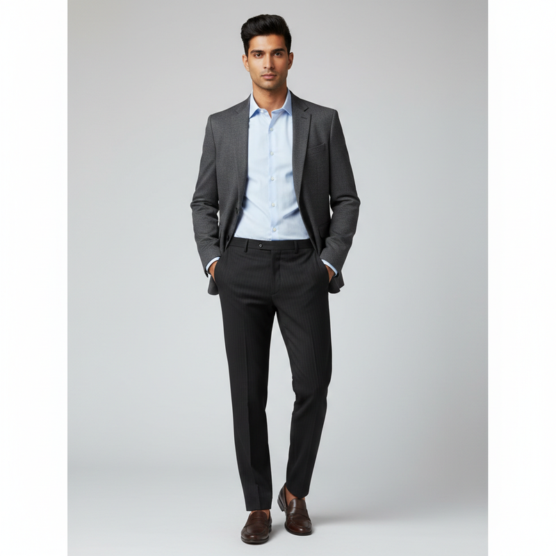 Trouser Fabric Raymond Poly Viscose Lining Colour Black