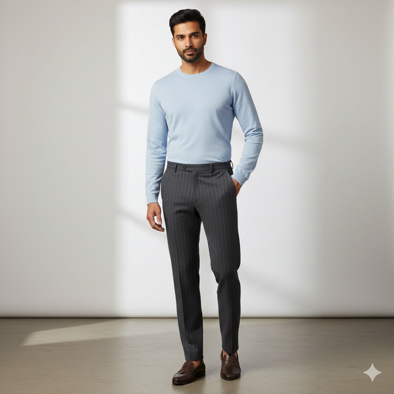 Trouser Fabric Raymond Poly Viscose Broad Lining Colour Black