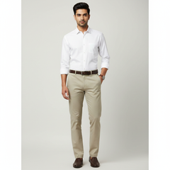 Trouser Fabric Donear Pure Cotton Lycra Textured Colour Light Brown