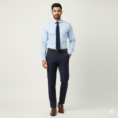 Trouser Fabric Donear Pure Cotton Mild Check Colour Dark Blue