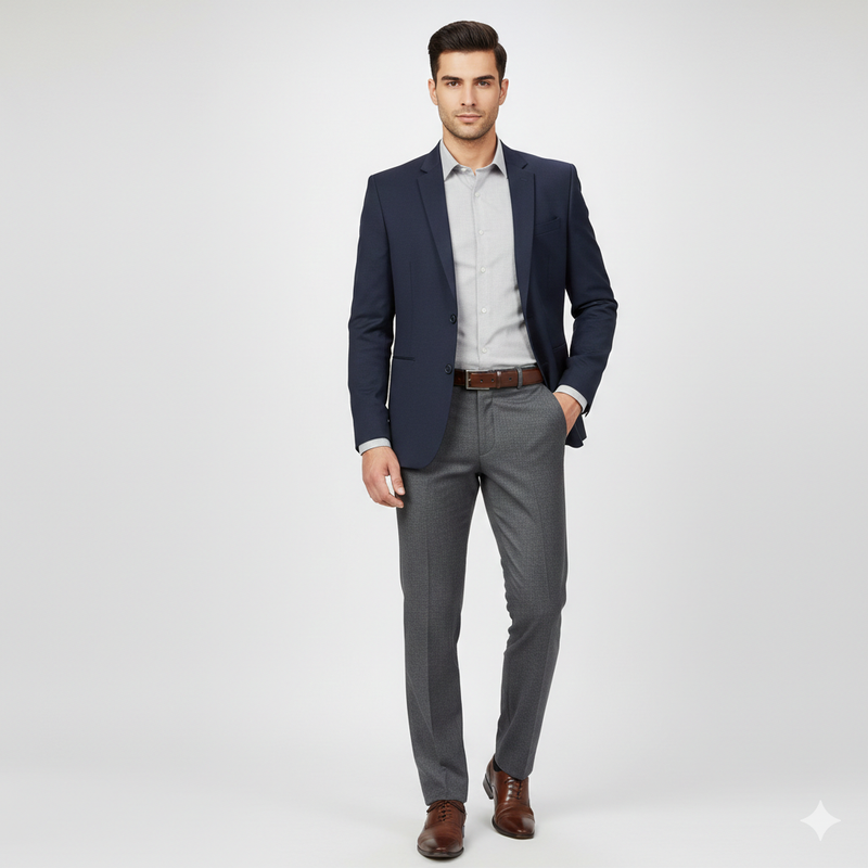 Trouser Fabric Donear Pure Cotton Textured Colour Lava Grey