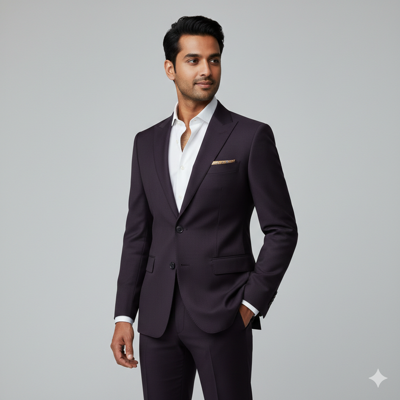 Suit Fabric ManTire Premium Lachka Wrinkle Free Suit Colour Dark Wine