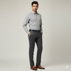 Trouser Fabric Donear 4Way Lycra Premium Plain Colour Zinc Grey