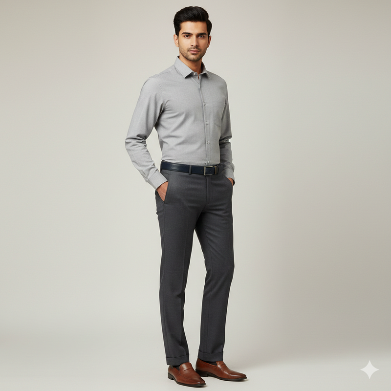 Trouser Fabric Donear 4Way Lycra Premium Plain Colour Zinc Grey