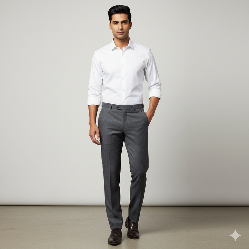 Trouser Fabric Donear Poly Viscose Textured Colour Lava Grey