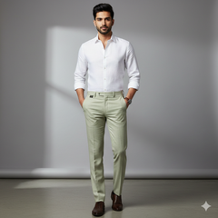 Trouser Fabric Donear Poly Viscose Zig Zag Colour Pista Green