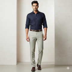 Trouser Fabric Donear Poly Viscose Zig Zag Colour Gin Green