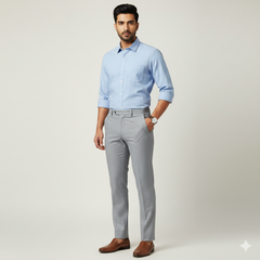 Trouser Fabric Donear Poly Viscose Zig Zag Colour Silver Grey