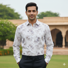 Shirt Fabric Mantire Poly Cotton Digital Print With Dobby Colour Multicolour