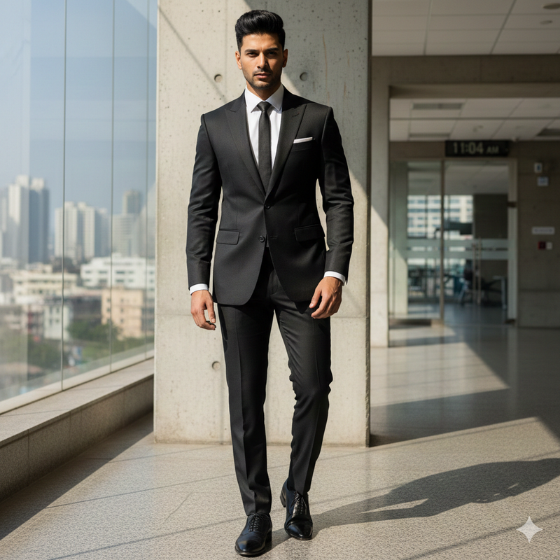 Suit Fabric ManTire Premium Lachka Wrinkle Free Suit Colour Black