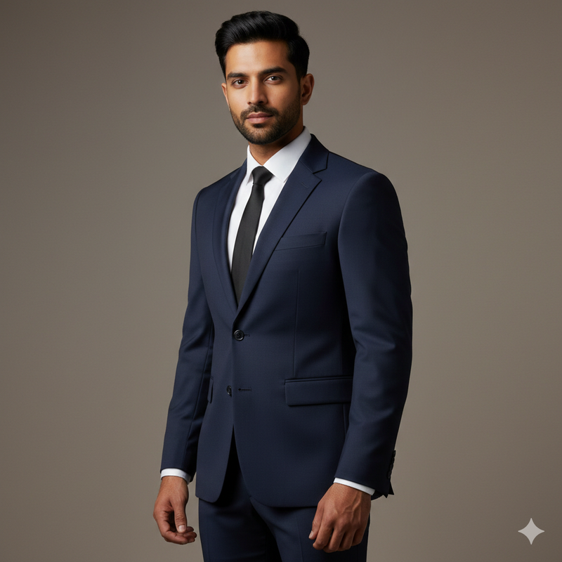 Suit Fabric ManTire Premium Lachka Wrinkle Free Suit Colour Dark Blue