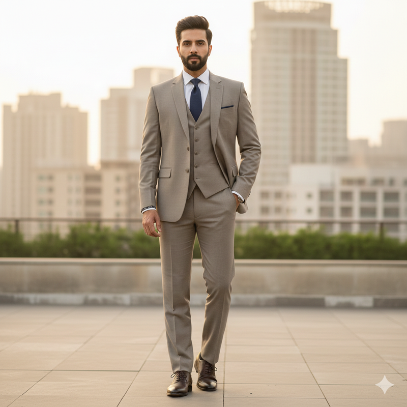 Trouser n Suit Fabric Any Length Raymond T/R Color Dusty Brown