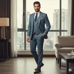 Trouser n Suit Fabric Any Length Raymond T/R Color Ocean Blue