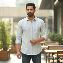 Shirt Fabric Raymond 100% Cotton Patta Lining With Slub Colour Blue N Brown