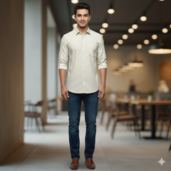 Shirt Fabric Grasim 100% Cotton Pin Check Colour Brown