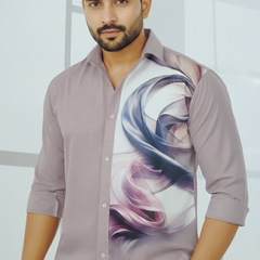 Shirt Fabric Grasim 100% Cotton Designer Digital Print Colour Light Lavender