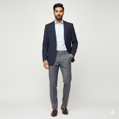 Trouser Faric Canetti Italy Luxury TR Broad Check Colour Grey