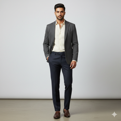 Trouser Fabric OCM Super 130s Wool Blended Broad Lining Colour Dark Blue