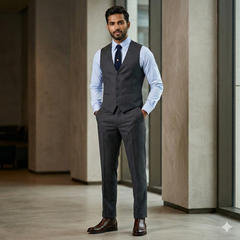 Trouser Fabric OCM Super 130s Wool Blended Plain Colour Old Grey