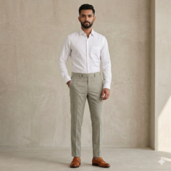 Trouser Fabric OCM Super 130s Wool Blended Dull Broad Lining Colour Ash Brown