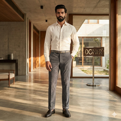 Corduroy Donear Pure Cotton stretchable Trouser Fabric Colour Grey