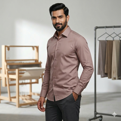 Shirt Fabric Raymond 70s Giza Cotton Plain Colour Orchid Pink