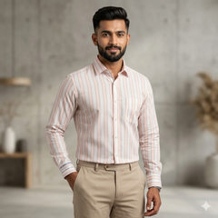 Shirt Fabric Arvind 100% Pure Cotton Lining Colour Light Pink,Peach