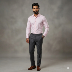 Shirt Fabric Raymond 100% Giza Cotton Jacquard Colour Pink