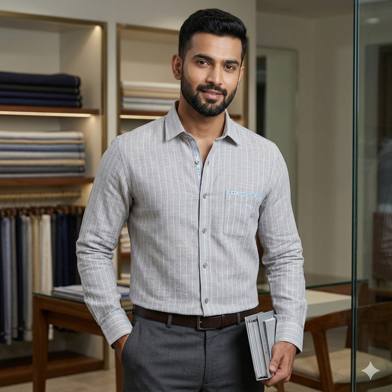 Shirt Fabric Linen Club Pure Linen Broad Lining Colour Grey