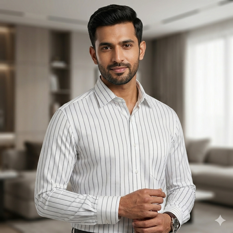 Shirt Fabric Grasim 100% Cotton Broad Lining Colour Black N White