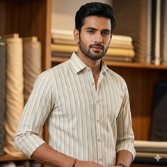 Shirt Fabric Grasim 100% Cotton Lining Colour Off White