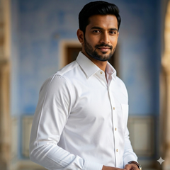 Shirt Fabric Grasim Giza Cotton Plain Colour White
