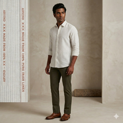 Shirt Fabric Arvind 60 Lea Pure Linen Broad Lining Colour Brown N White