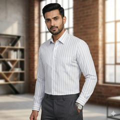 Shirt Fabric Arvind Cotton Lining Colour Blue N White