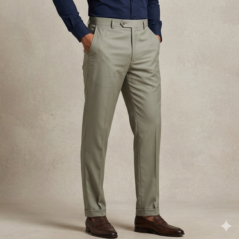 Trouser Fabric Donear Giza Cotton Plain Colour Ash Brown