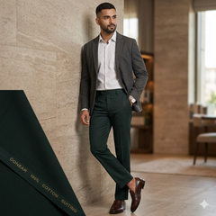 Trouser Fabric Donear Giza Cotton Plain Colour Sacramento Green