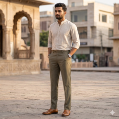 Trouser Fabric Donear Giza Cotton Plain Colour Brown