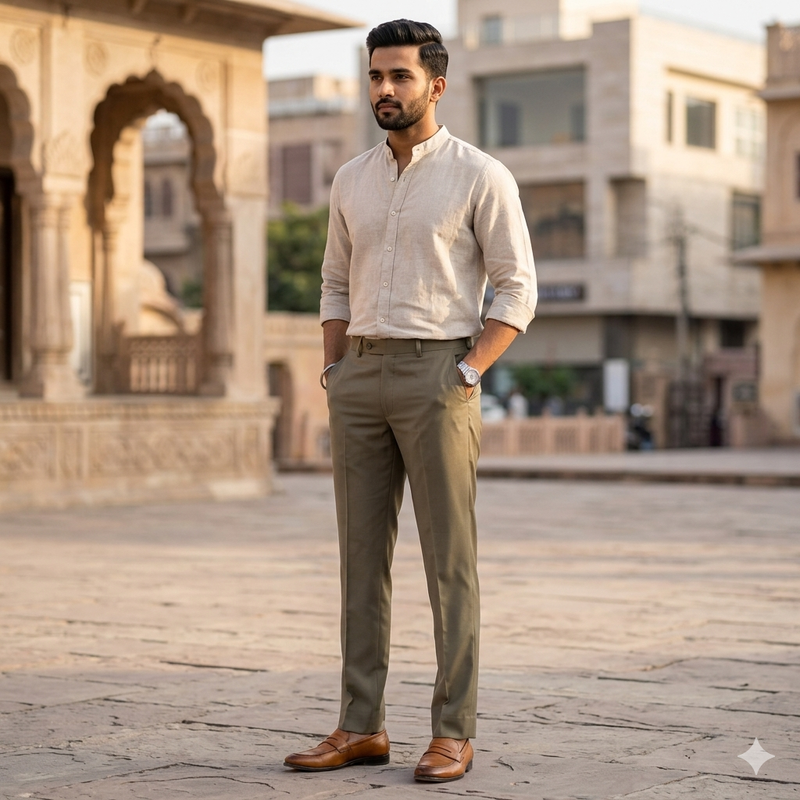 Trouser Fabric Donear Giza Cotton Plain Colour Brown