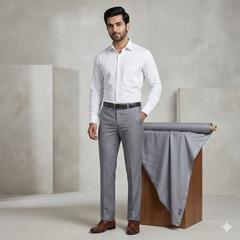Trouser Fabric Donear Giza Cotton Plain Colour Lavender Silver