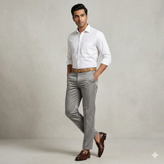 Trouser Fabric Donear Giza Cotton Plain Colour Dusty Greyish Brown