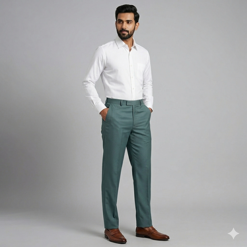 Trouser Fabric Donear Giza Cotton Plain Colour Iceberg Green