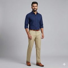 Trouser Fabric Donear Giza Cotton Plain Colour Cosmic Latte Brown