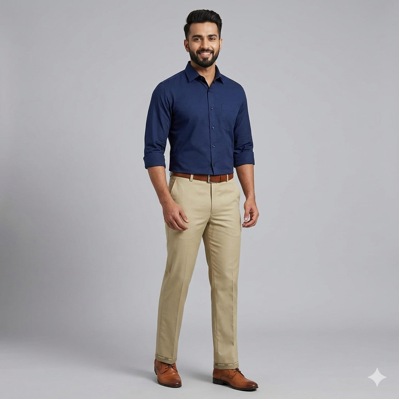 Trouser Fabric Donear Giza Cotton Plain Colour Cosmic Latte Brown