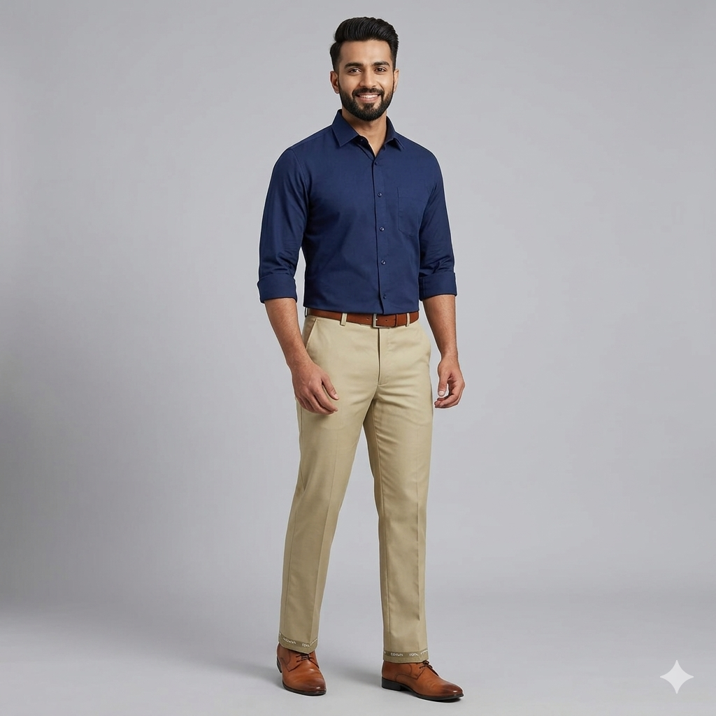 Trouser Fabric Donear Giza Cotton Plain Colour Cosmic Latte Brown