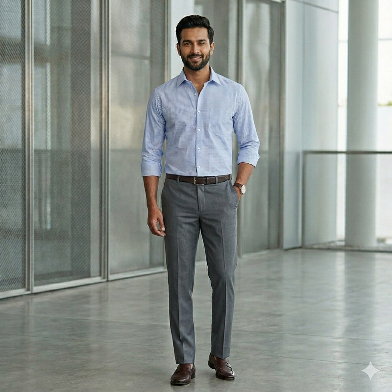 Shirt Fabric Donear Premium Giza Cotton Pin Check Colour Blue
